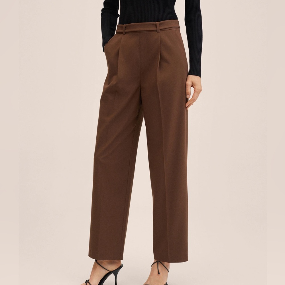 NWT Mango Brown High Wasted Trousers